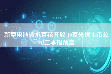 新型电池技术百花齐放 10家光伏上市公司三季报预喜