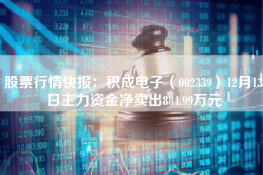 股票行情快报：积成电子（002339）12月13日主力资金净卖出884.99万元