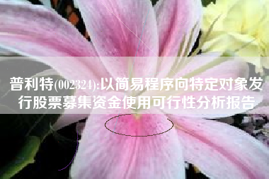 普利特(002324):以简易程序向特定对象发行股票募集资金使用可行性分析报告