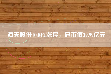 海天股份10.04%涨停，总市值39.99亿元