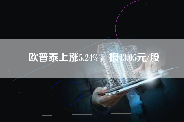 欧普泰上涨5.24%，报13.05元/股