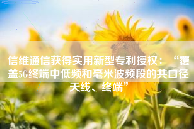 信维通信获得实用新型专利授权：“覆盖5G终端中低频和毫米波频段的共口径天线、终端”