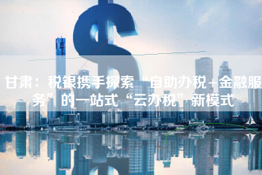 甘肃：税银携手探索“自助办税+金融服务”的一站式“云办税”新模式