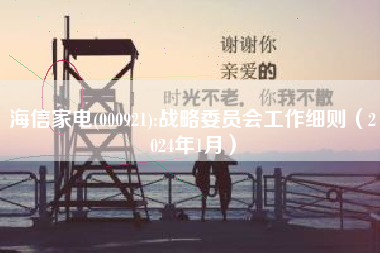 海信家电(000921):战略委员会工作细则（2024年1月）