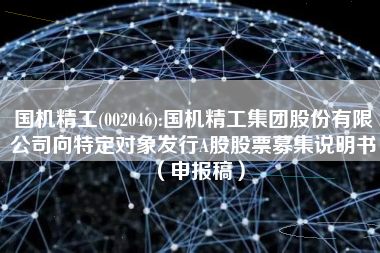 国机精工(002046):国机精工集团股份有限公司向特定对象发行A股股票募集说明书（申报稿）